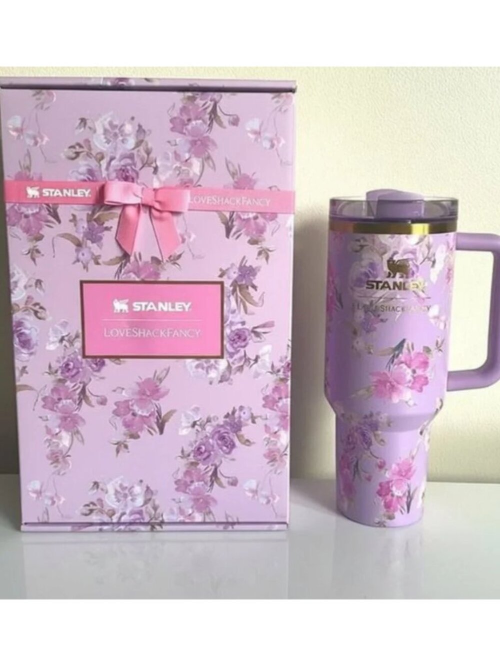 Stanley X Love Shack Fancy Cup 40 oz - Happy Thoughts Quencher Rosa Beaux Purple